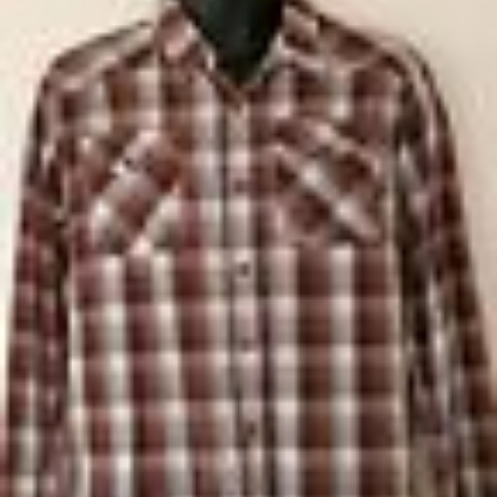 Ocean Current Men's Medium Shirt Brown Plaid